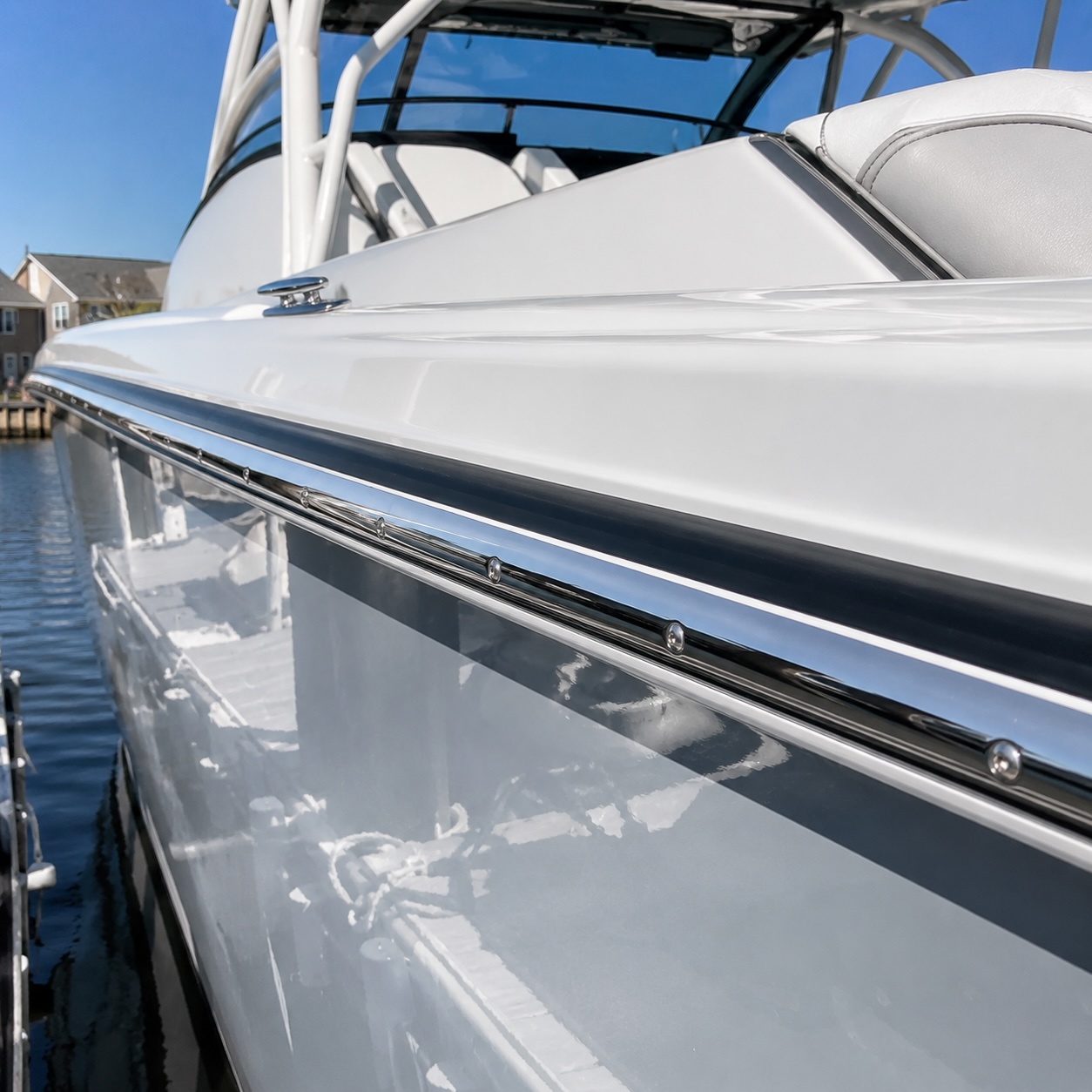 Boat interior and vinyl cleaning by Hull & Shine LI
